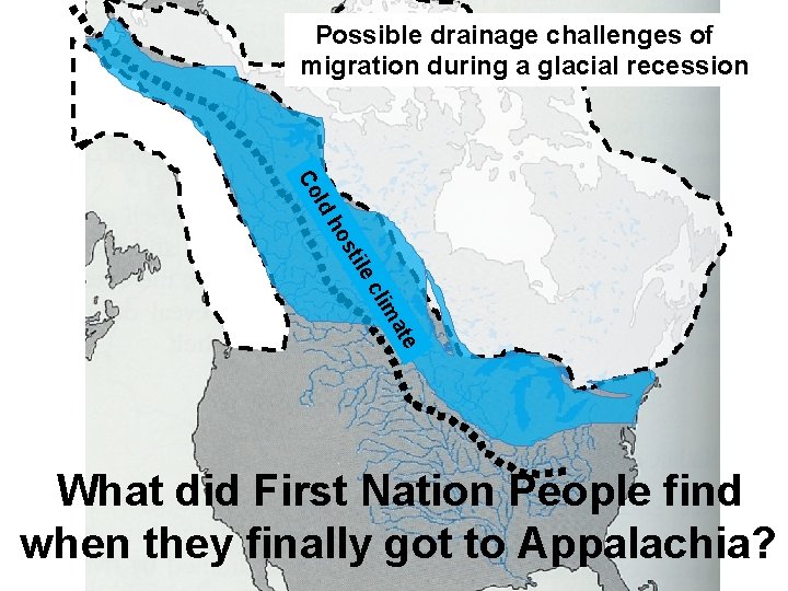 Possible drainage challenges of migration during a glacial recession ld Co le sti ho