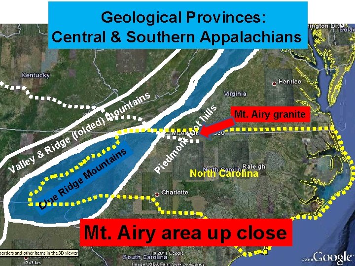 Geological Provinces: Central & Southern Appalachians V e g id s hi ll on