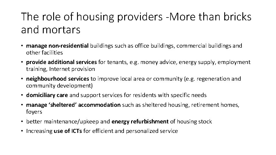 Access to affordable housing bridging the gap European