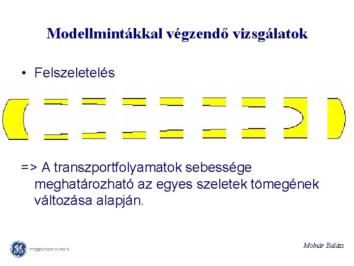 Modellmintákkal végzendő vizsgálatok • Felszeletelés => A transzportfolyamatok sebessége meghatározható az egyes szeletek tömegének