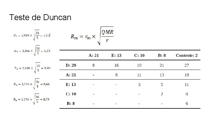 Teste de Duncan 