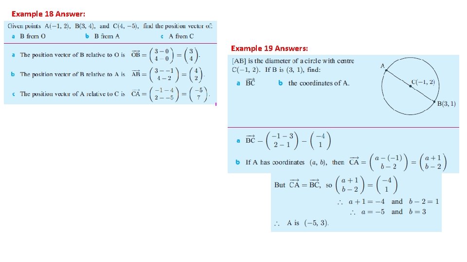 Example 18 Answer: Example 19 Answers: 