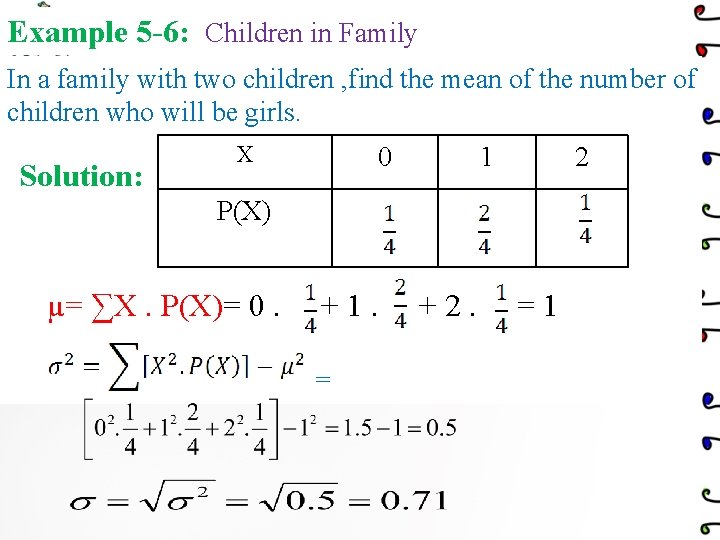 Example 5 -6: Children in Family In a family with two children , find