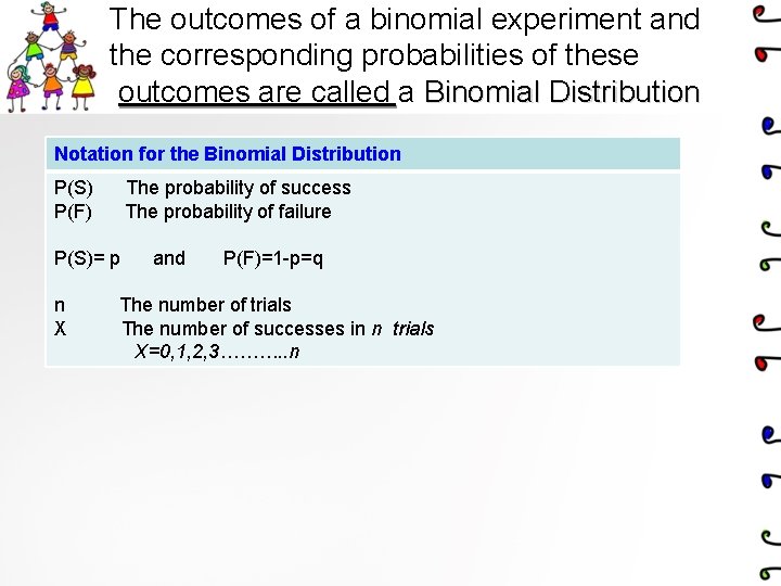 The outcomes of a binomial experiment and the corresponding probabilities of these outcomes are The outcomes of a binomial experiment and the corresponding probabilities of these outcomes are