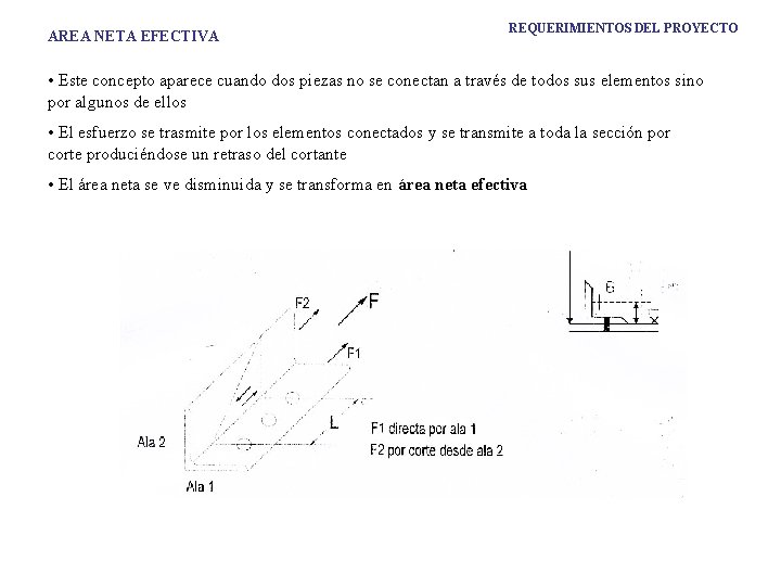AREA NETA EFECTIVA REQUERIMIENTOS DEL PROYECTO • Este concepto aparece cuando dos piezas no