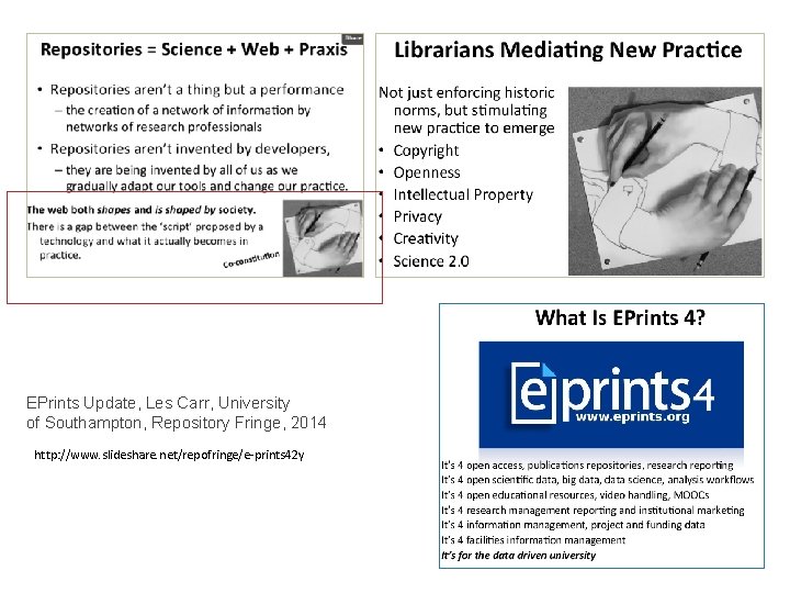EPrints Update, Les Carr, University of Southampton, Repository Fringe, 2014 http: //www. slideshare. net/repofringe/e-prints