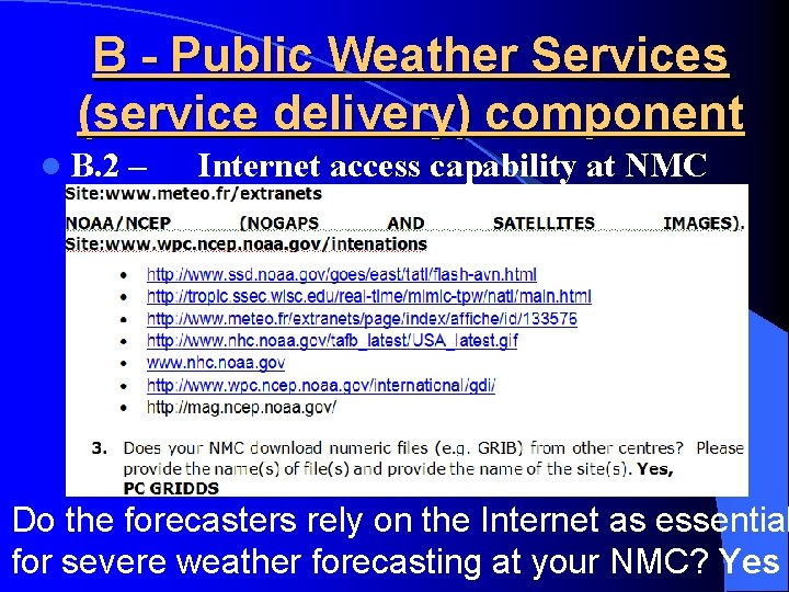 B - Public Weather Services (service delivery) component l B. 2 l Do –
