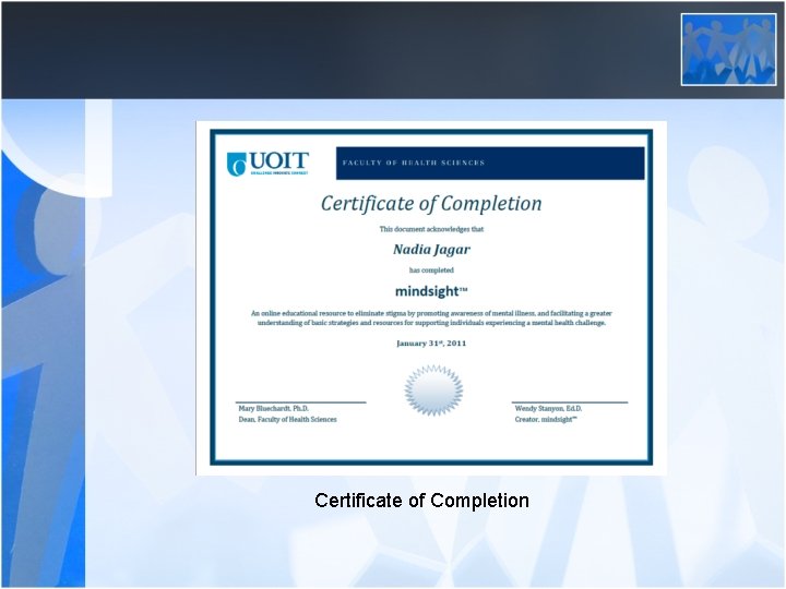  Certificate of Completion 