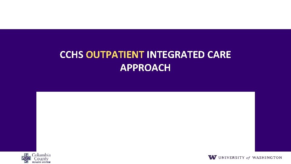 CCHS OUTPATIENT INTEGRATED CARE APPROACH 