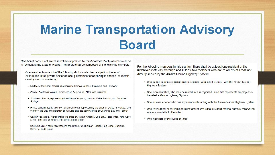 Marine Transportation Advisory Board 