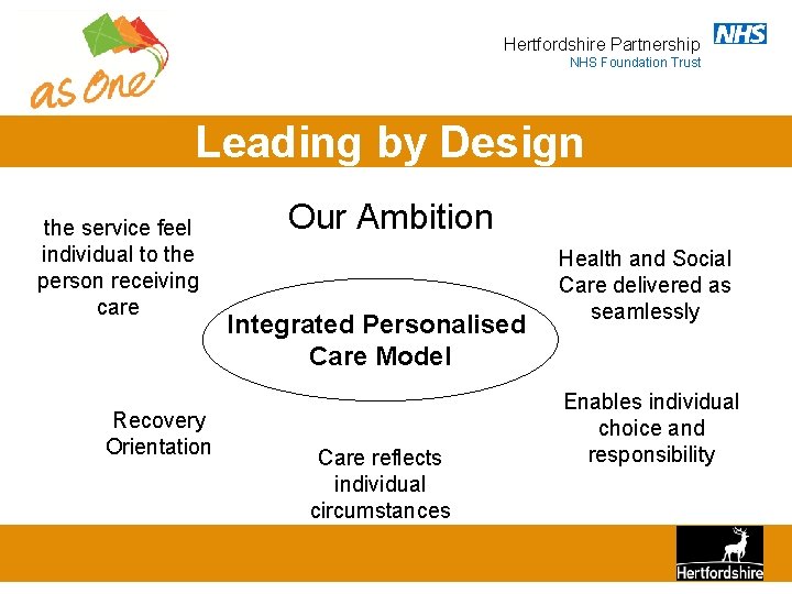 Hertfordshire Partnership NHS Foundation Trust Leading by Design the service feel individual to the