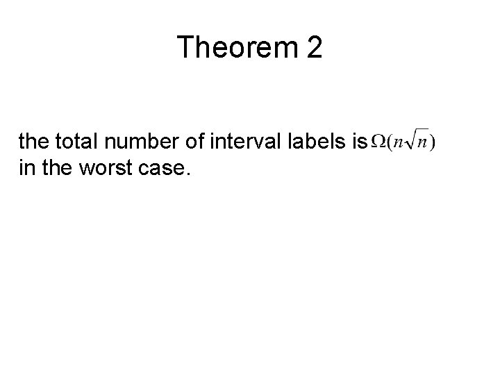 Theorem 2 the total number of interval labels is in the worst case. 