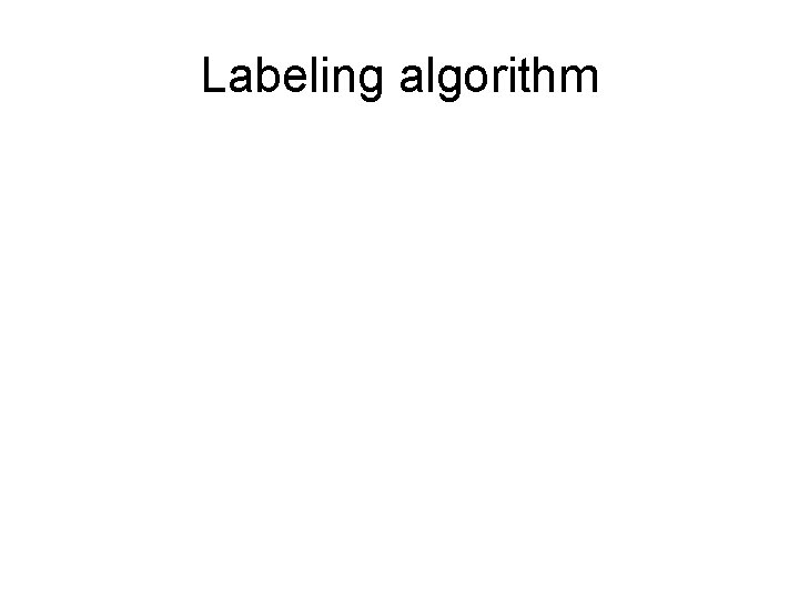 Labeling algorithm 
