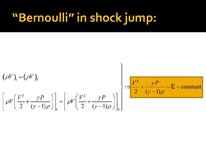 “Bernoulli” in shock jump: 