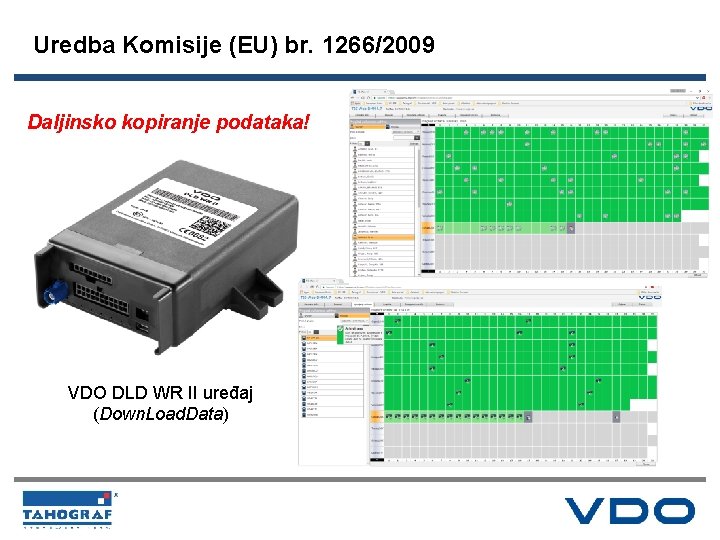 Uredba Komisije (EU) br. 1266/2009 Daljinsko kopiranje podataka! VDO DLD WR II uređaj (Down.