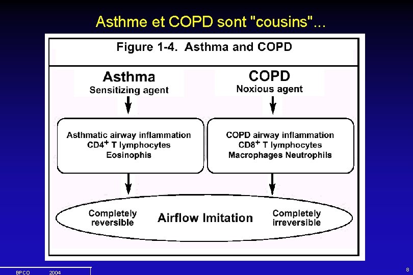 Asthme et COPD sont "cousins". . . BPCO 2004 8 