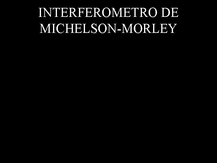 INTERFEROMETRO DE MICHELSON-MORLEY 