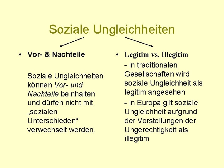 Soziale Ungleichheiten • Vor- & Nachteile Soziale Ungleichheiten können Vor- und Nachteile beinhalten und