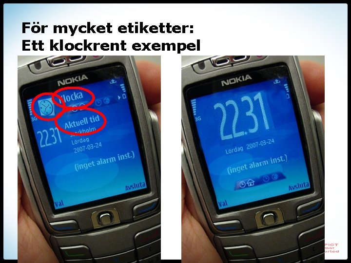 För mycket etiketter: Ett klockrent exempel 