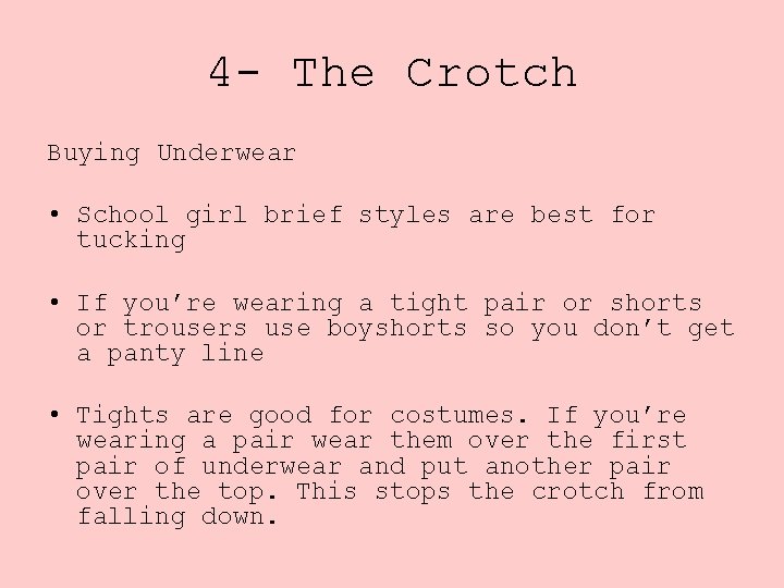 4 - The Crotch Buying Underwear • School girl brief styles are best for