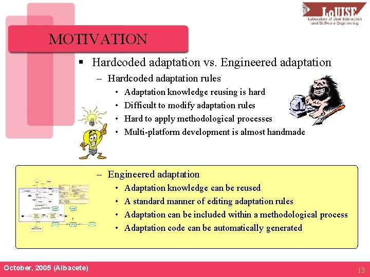 MOTIVATION § Hardcoded adaptation vs. Engineered adaptation – Hardcoded adaptation rules • • Adaptation