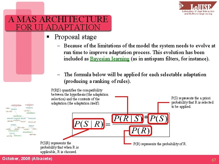 A MAS ARCHITECTURE FOR UI ADAPTATION § Proposal stage – Because of the limitations