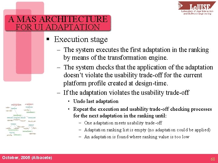 A MAS ARCHITECTURE FOR UI ADAPTATION § Execution stage – The system executes the