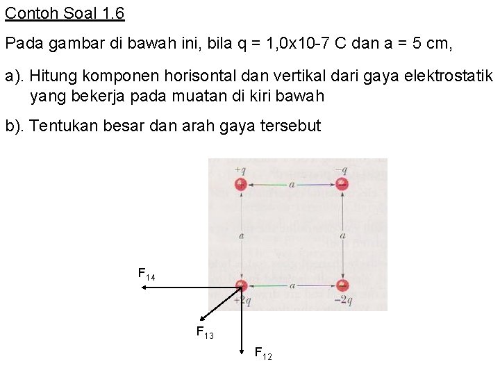 Contoh Soal 1. 6 Pada gambar di bawah ini, bila q = 1, 0