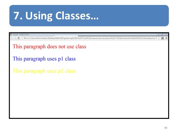 7. Using Classes… 48 
