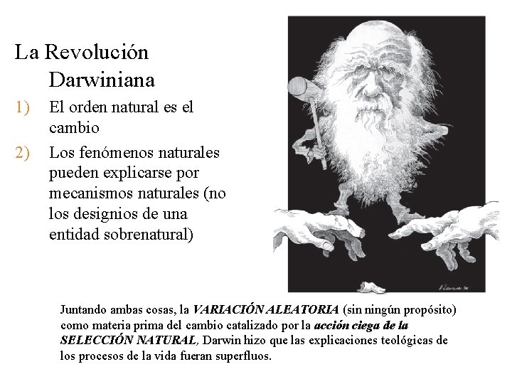 La Revolución Darwiniana 1) 2) El orden natural es el cambio Los fenómenos naturales La Revolución Darwiniana 1) 2) El orden natural es el cambio Los fenómenos naturales