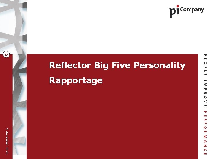 17 Reflector Big Five Personality Rapportage 1 december 2020 