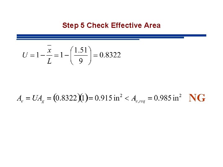 Step 5 Check Effective Area NG 