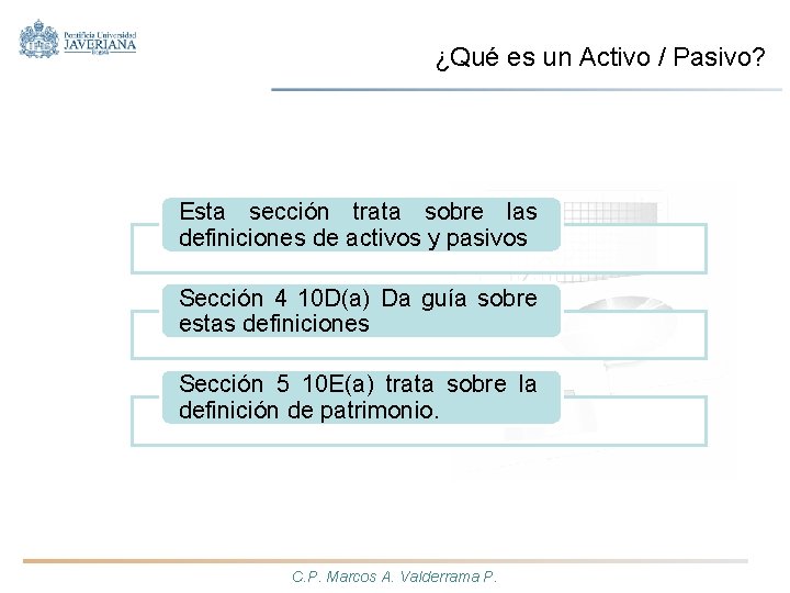 ¿Qué es un Activo / Pasivo? Esta sección trata sobre las definiciones de activos