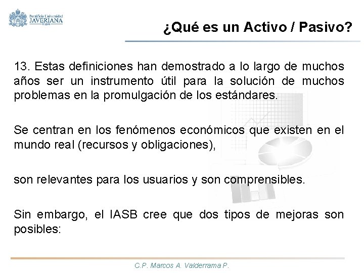 ¿Qué es un Activo / Pasivo? 13. Estas definiciones han demostrado a lo largo