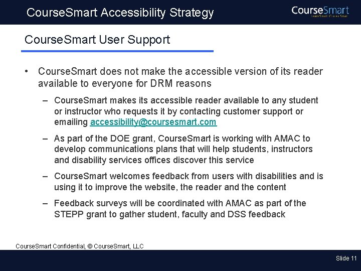 Course. Smart Accessibility Strategy Course. Smart User Support • Course. Smart does not make