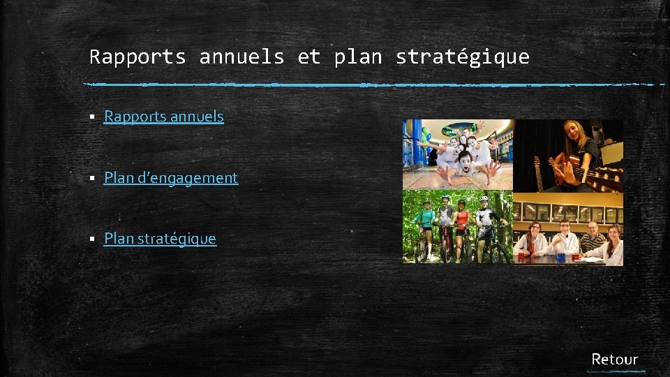 Rapports annuels et plan stratégique § Rapports annuels § Plan d’engagement § Plan stratégique