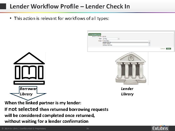 Lender Workflow Profile – Lender Check In • This action is relevant for workflows Lender Workflow Profile – Lender Check In • This action is relevant for workflows