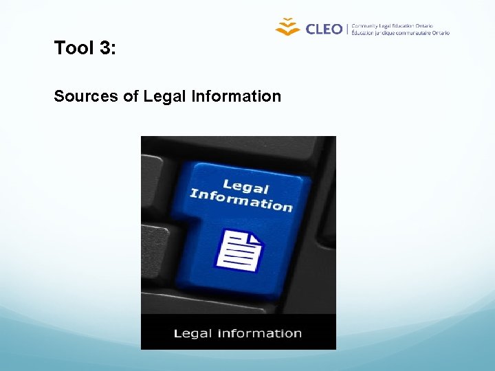 Tool 3: Sources of Legal Information 