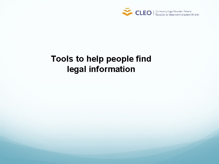 Tools to help people find legal information 