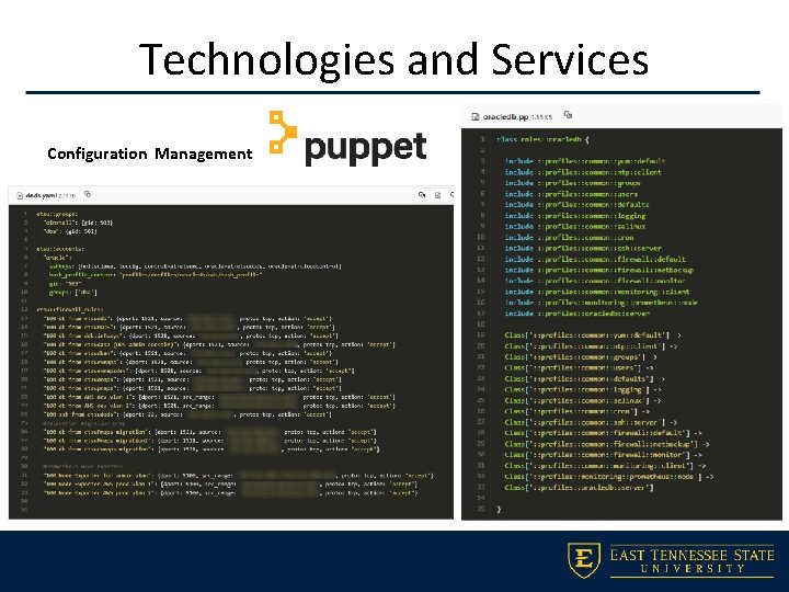 Technologies and Services Configuration Management 