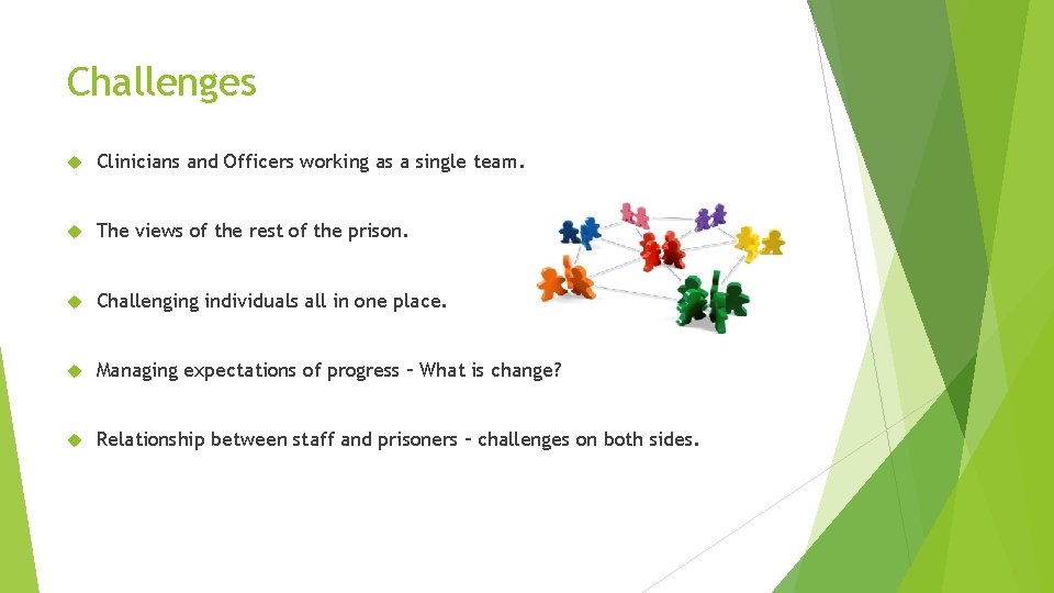 Challenges Clinicians and Officers working as a single team. The views of the rest