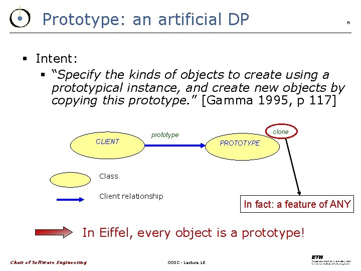 Prototype: an artificial DP 25 § Intent: § “Specify the kinds of objects to