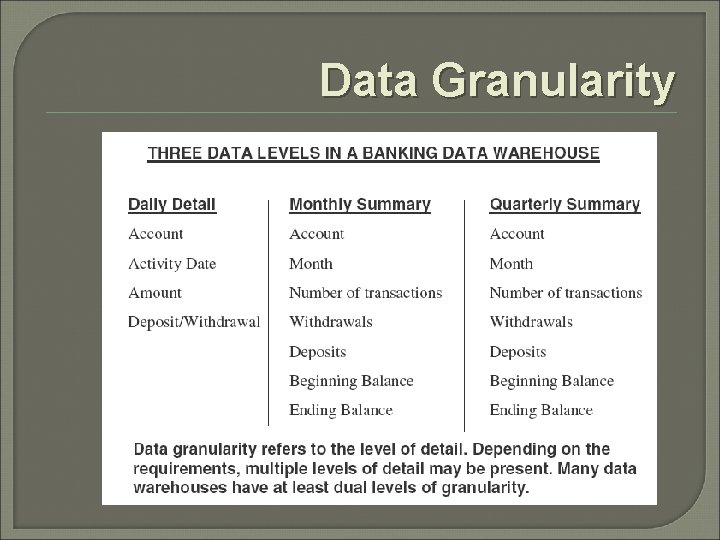 Data Granularity 