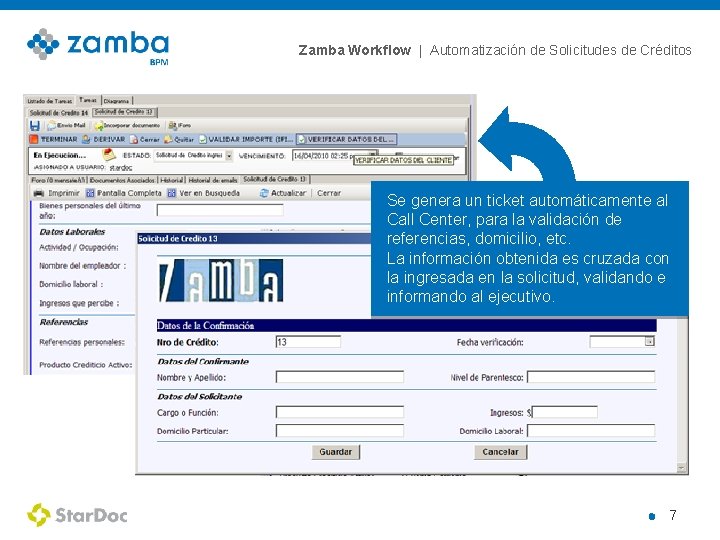 Zamba Workflow | Automatización de Solicitudes de Créditos Se genera un ticket automáticamente al