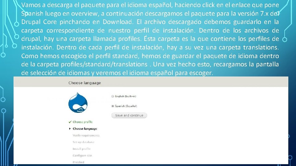 Vamos a descarga el paquete para el idioma español, haciendo click en el enlace