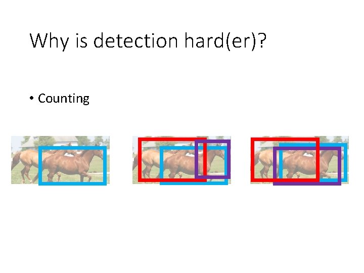 Why is detection hard(er)? • Counting 