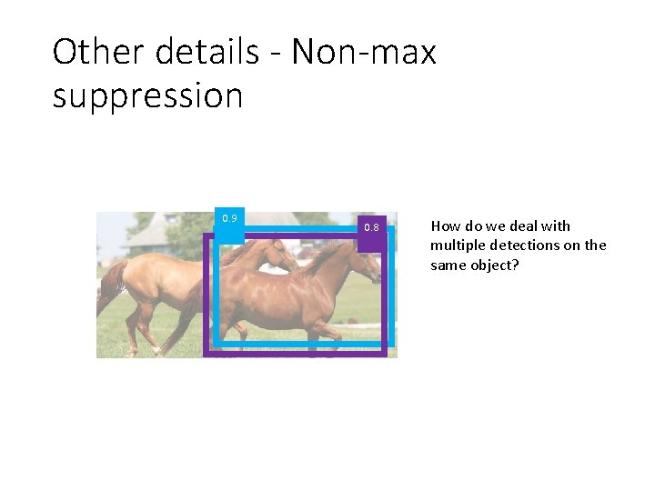 Other details - Non-max suppression 0. 9 0. 8 How do we deal with