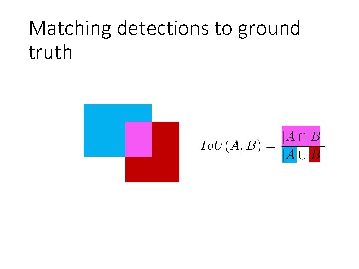 Matching detections to ground truth 