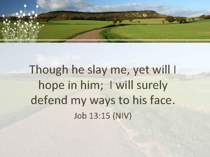 Though he slay me, yet will I hope in him; I will surely defend