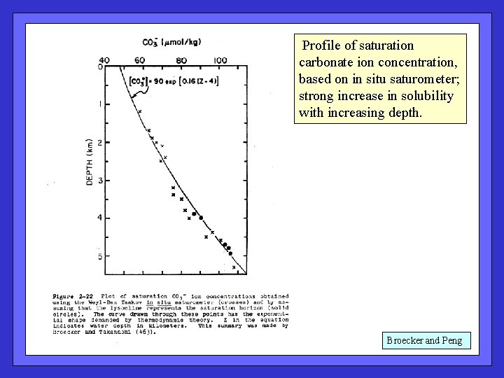  Profile of saturation carbonate ion concentration, based on in situ saturometer; strong increase